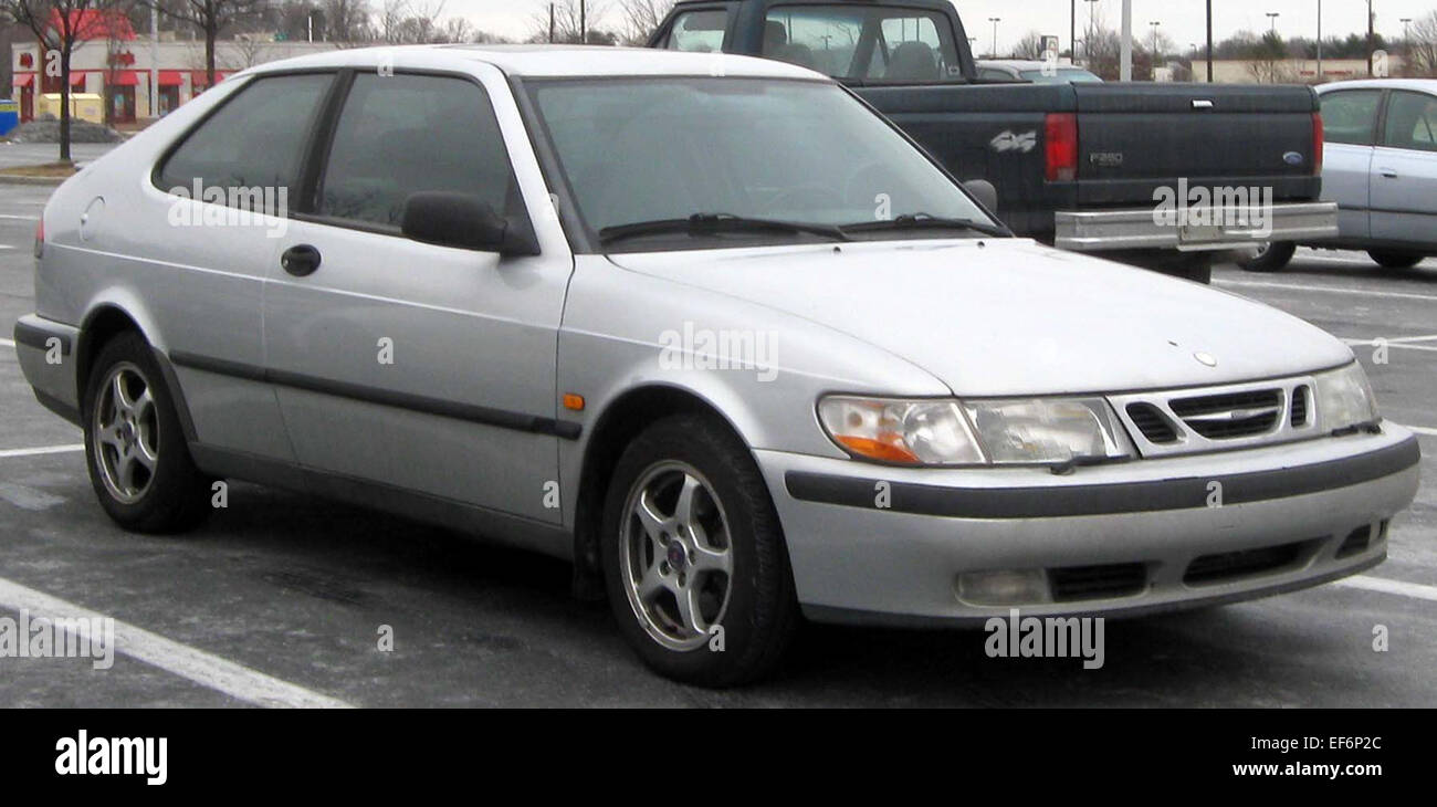 Saab 9 3 zwei Tür 01-17-2010 Stockfoto