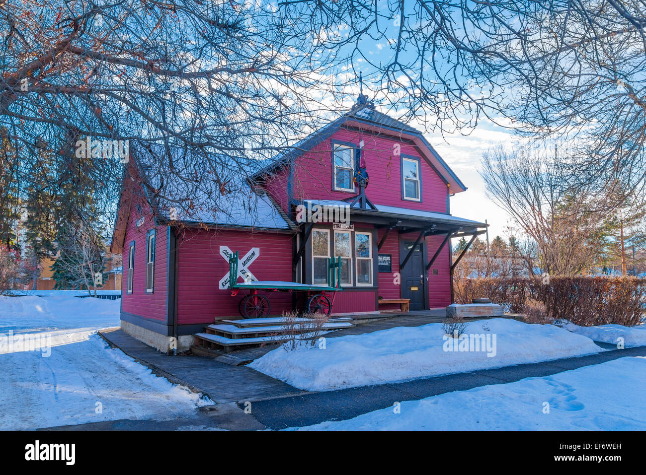 C und E Railway Station Museum, Old Strathcona, Edmonton, Alberta, Kanada Stockfoto