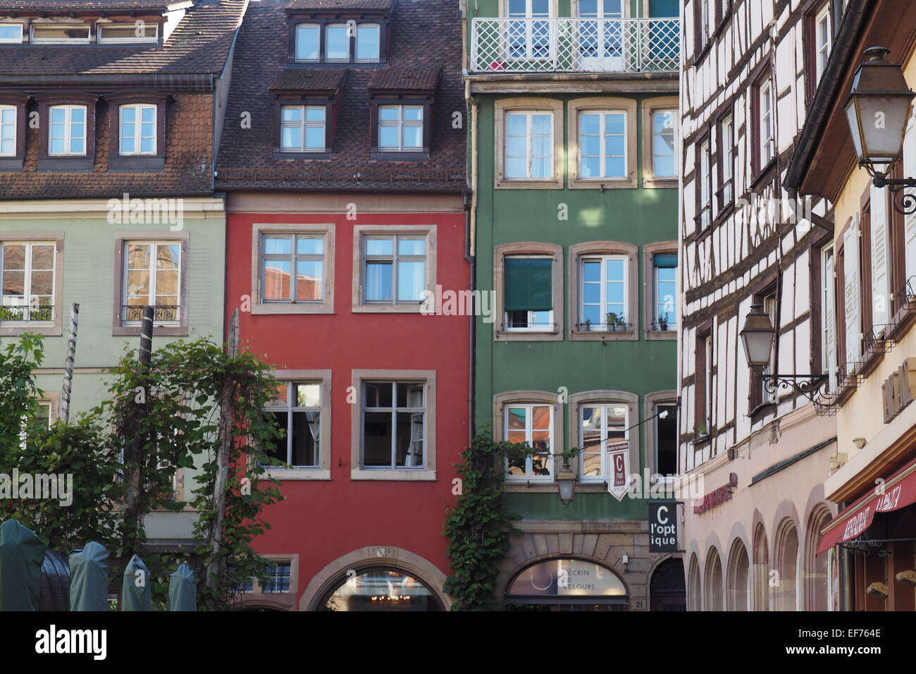 Straße Fassade, Straßburg, Frankreich. Stockfoto