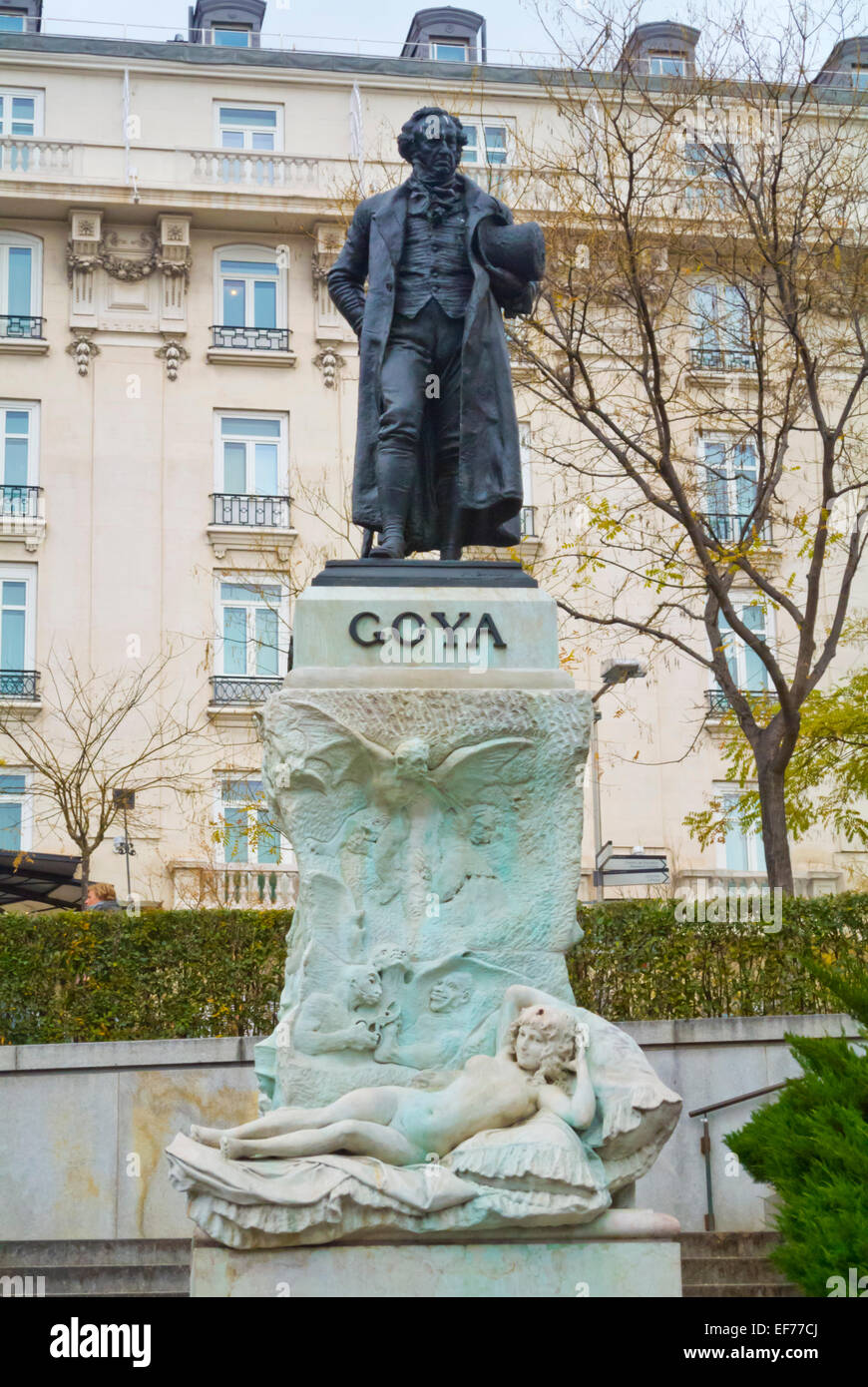 Goya-Statue, Museo del Prado, Madrid, Spanien Stockfoto