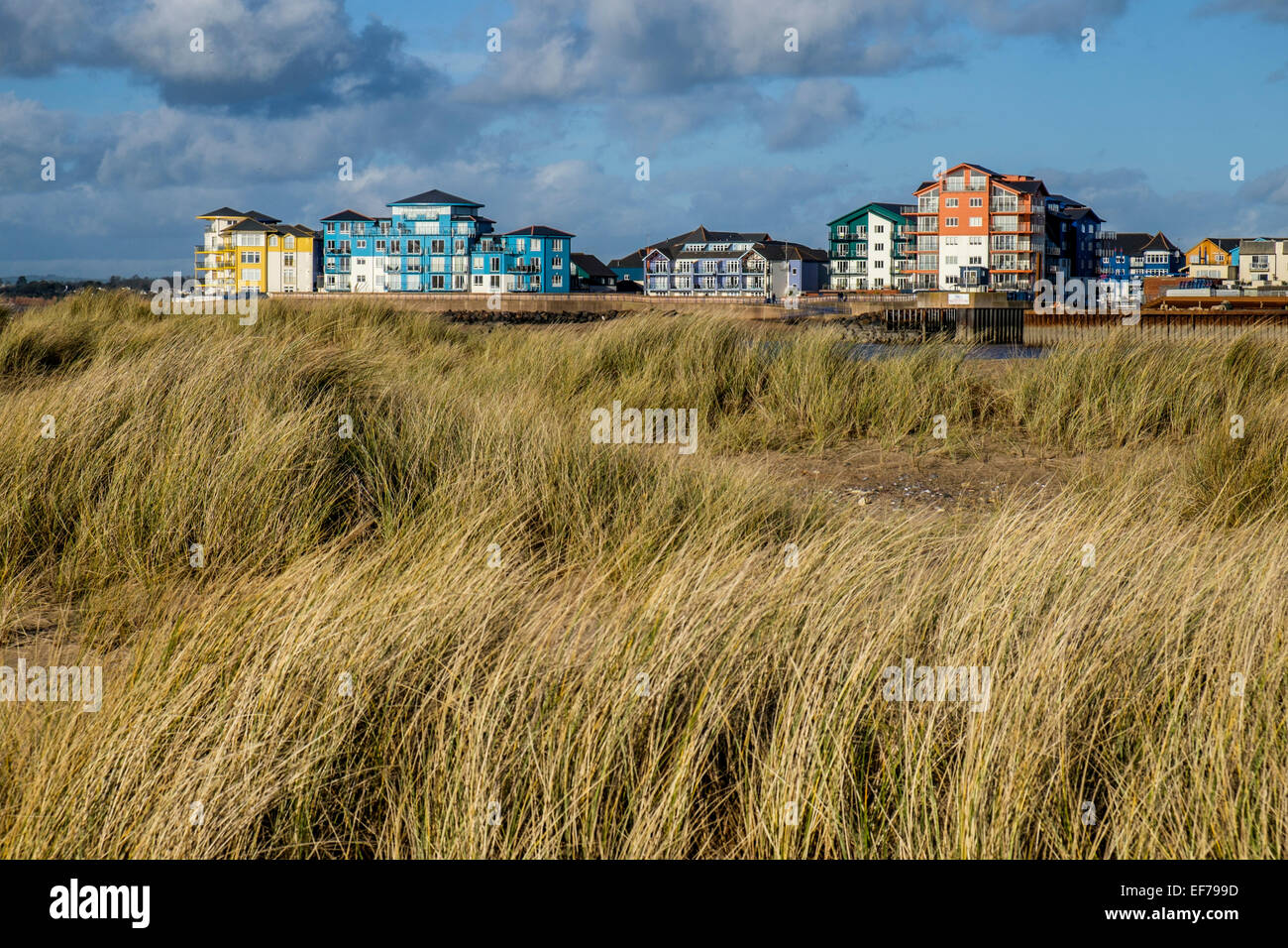 Moderne Appartements an der Uferpromenade in Exmouth Stockfoto