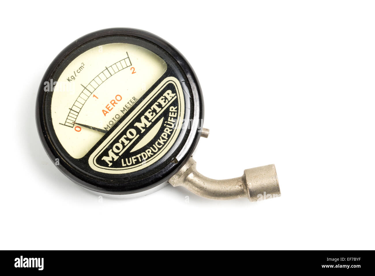 Oldtimer in Deutschland hergestellte Reifen Manometer aus den 1950er Jahren. "Moto-Meter" Stockfoto