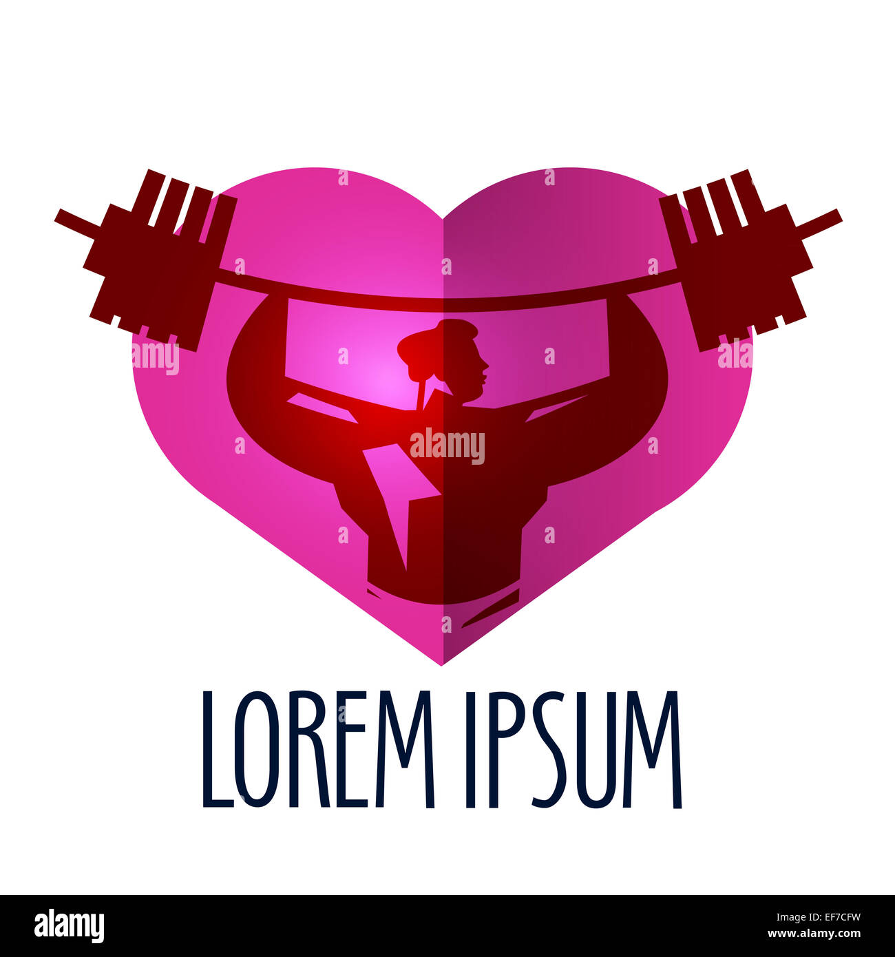 Fitness-Vektor-Logo-Design-Vorlage. Fitness-Studio oder Sport-Symbol. Stockfoto