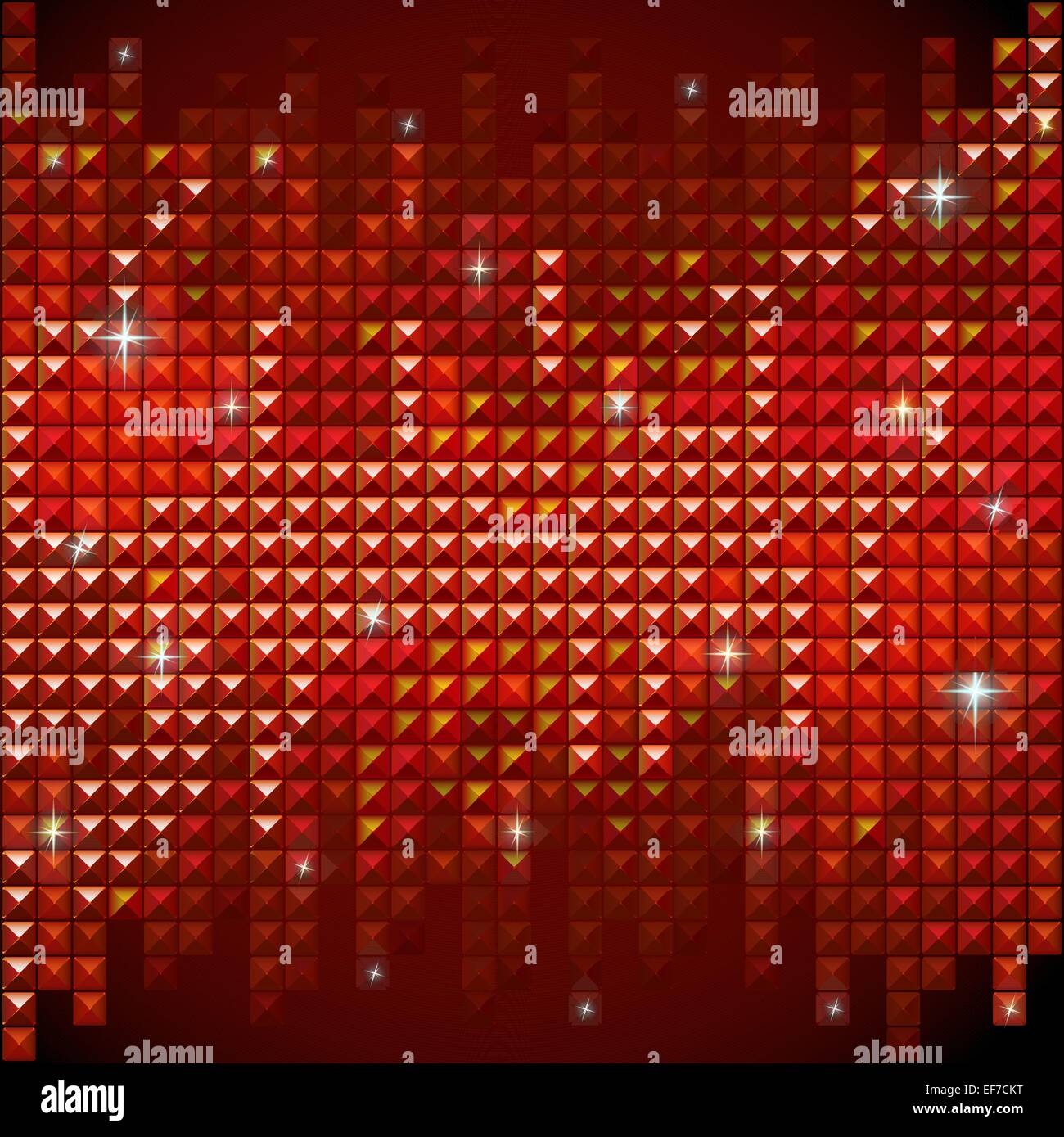 Vektor-rot Mosaik-Hintergrund mit glänzenden Strasssteinen Stock Vektor