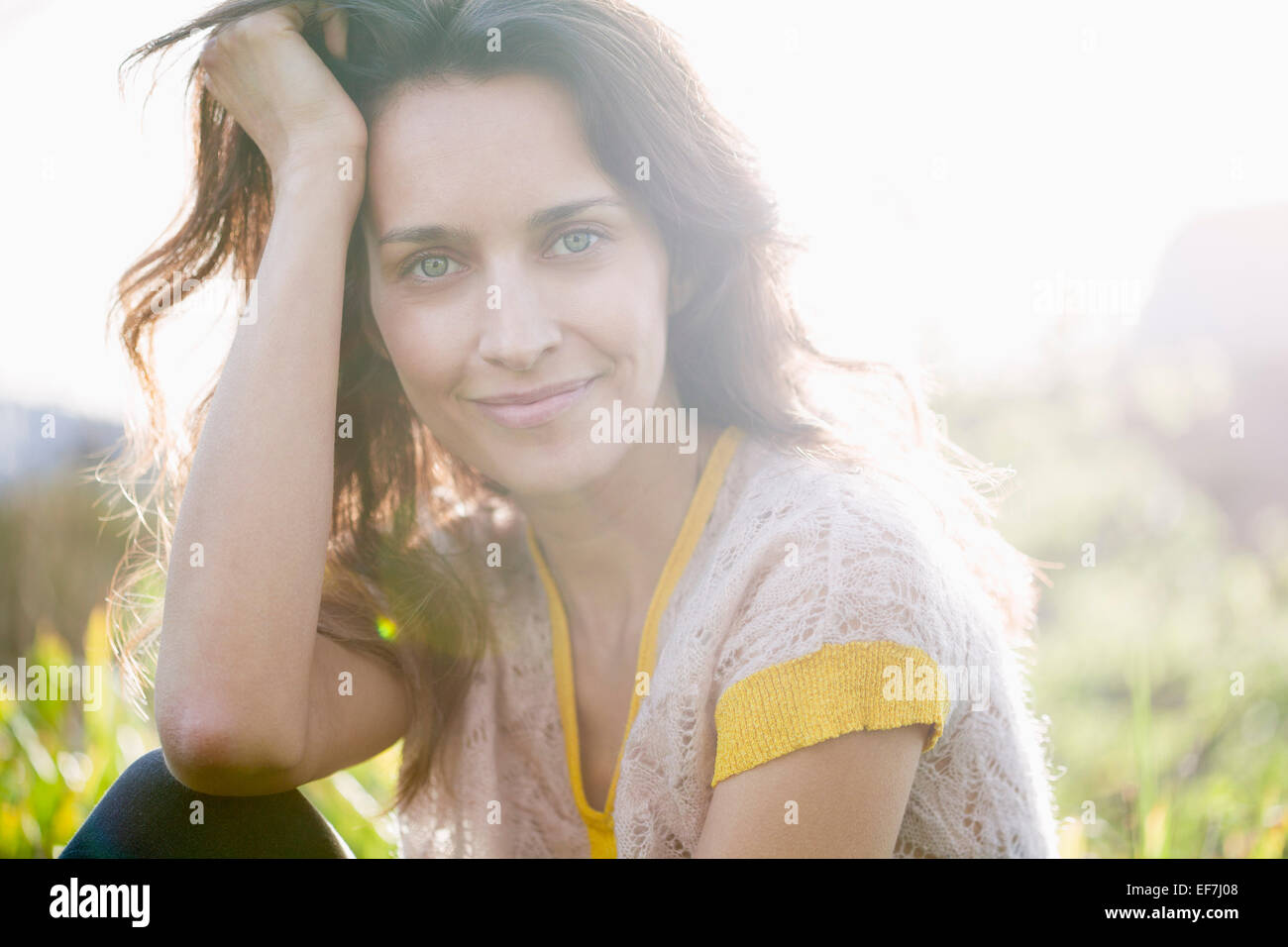 Schöne Frau, Lächeln Stockfoto