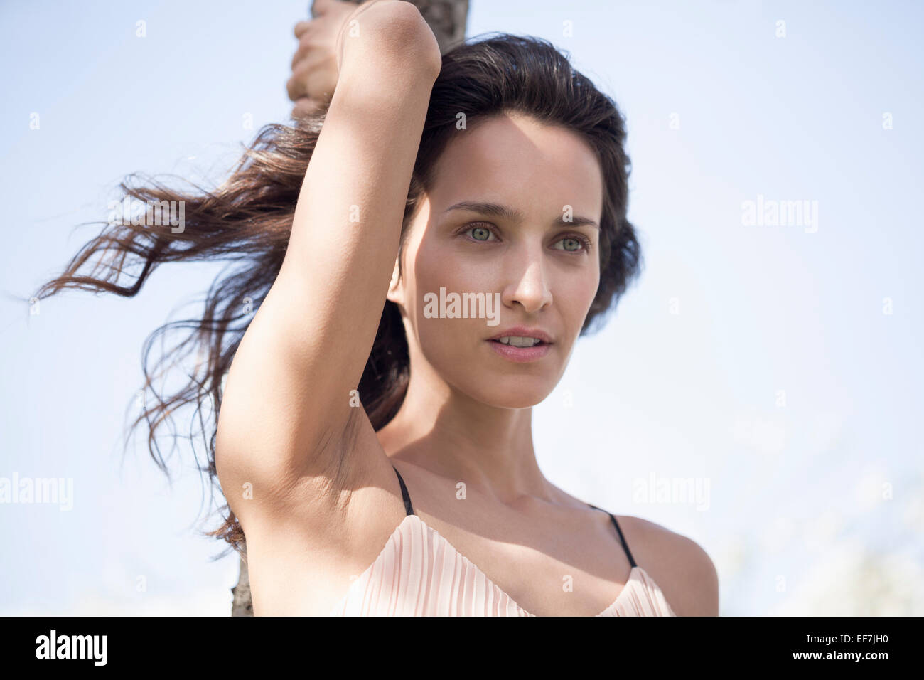 Schöne Frau posiert Stockfoto