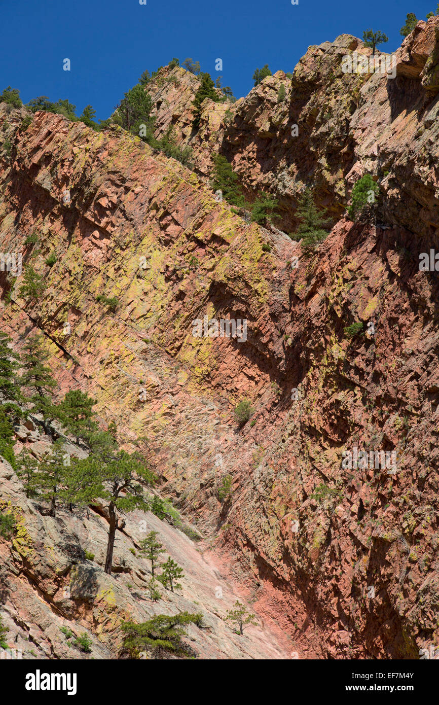 Canyon Klippen, Eldorado Canyon State Park, Colorado Stockfoto