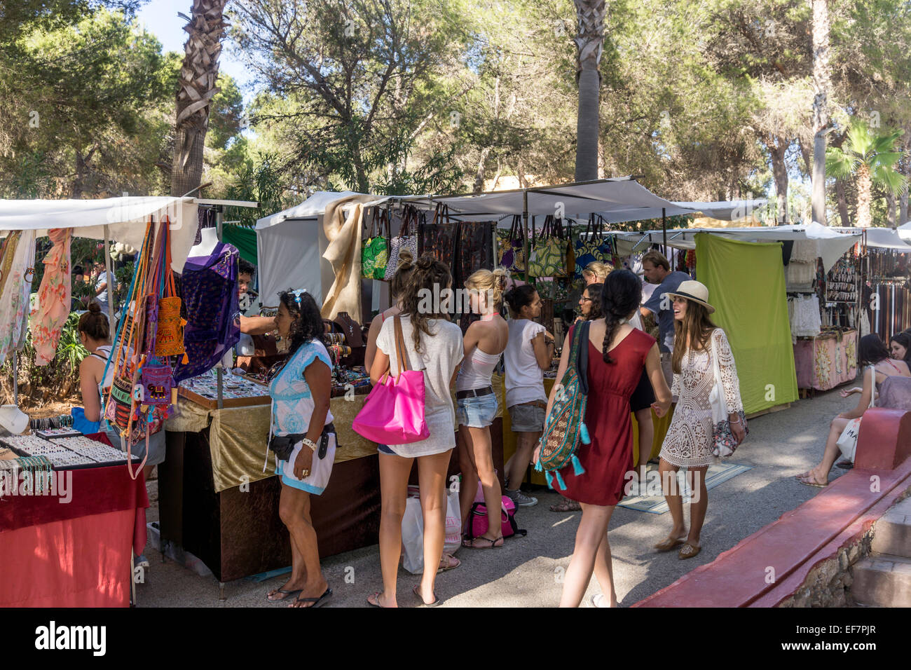 Hippiemarkt Punta Arabi, Ibiza, Ibiza, Spanien Stockfoto