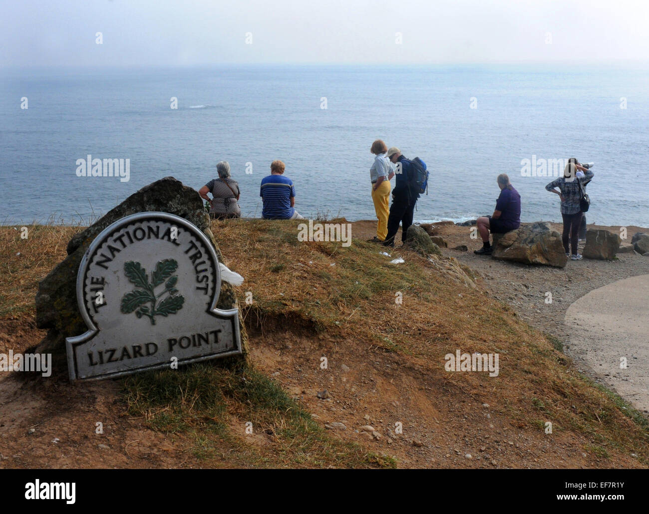 September 2014 Touristen am Lizard Point, Cornwall den südlichsten Teil der britischen Inseln. PIC Mike Walker, Mike Walker Pict Stockfoto