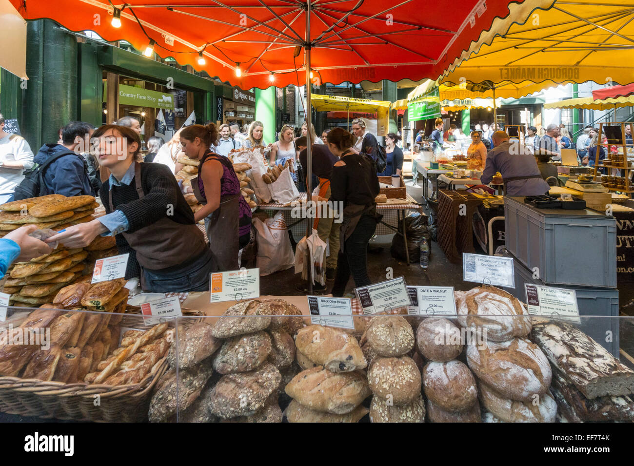 Bezirk Markt, Brot, Gourmet-Essen, London Vereinigtes Königreich, Stockfoto