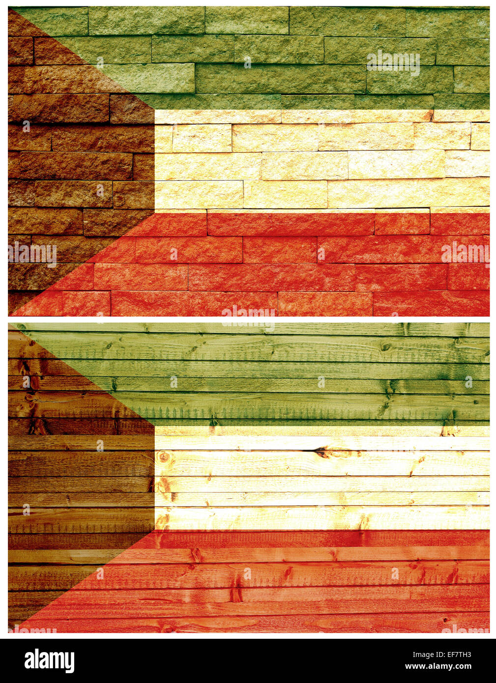 Vintage Wand Flagge Kuwait Stockfoto