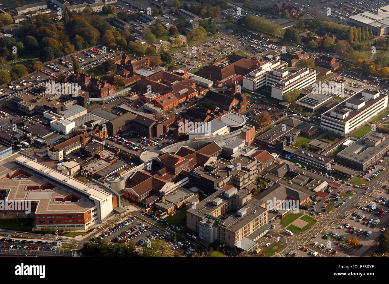 Eine Luftaufnahme des New Cross Hospital in Wolverhampton Uk Stockfoto
