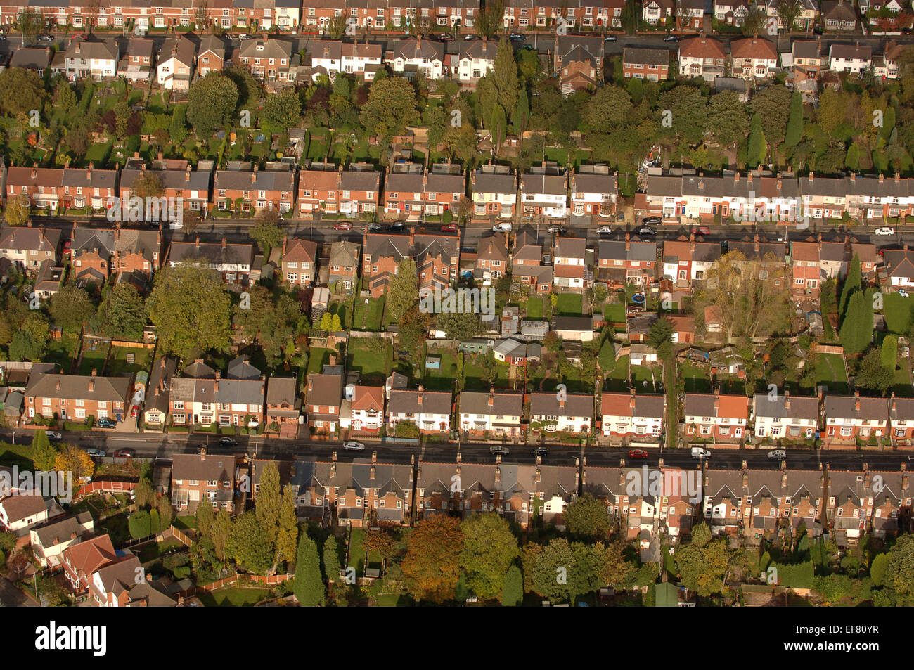 Luftaufnahme der Häuser Wohnungen Immobilie Haus Wolverhampton England Uk Stockfoto