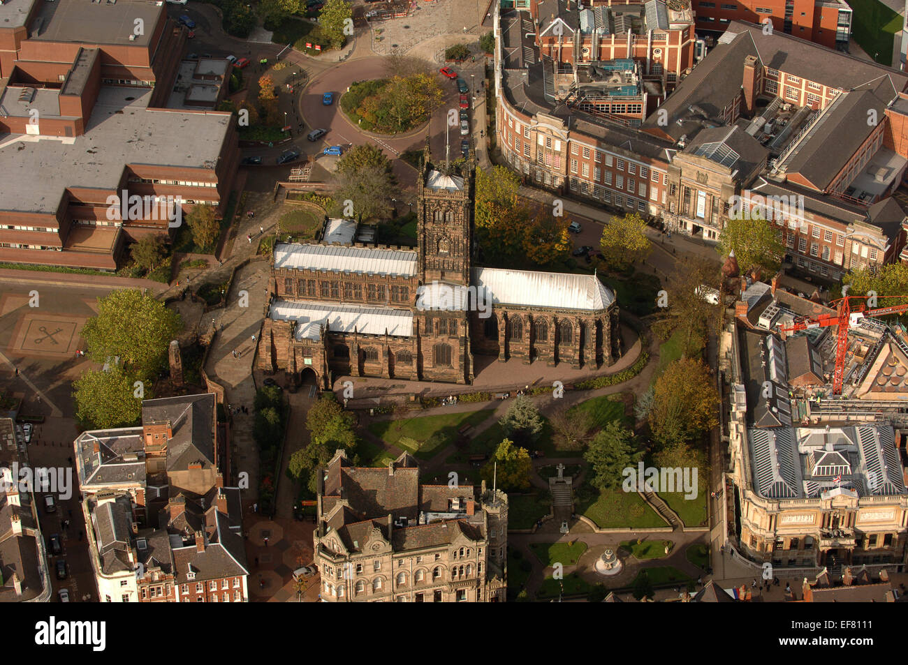 Eine Luftaufnahme des St. Peters Kirche Wolverhampton England Uk Stockfoto