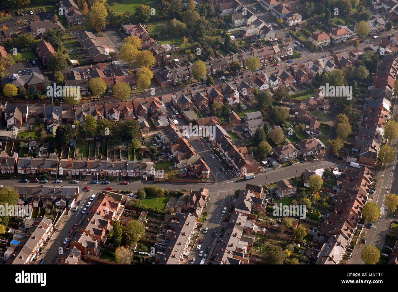 Luftaufnahme der Häuser Wohnungen Immobilie Haus Wolverhampton England Uk Stockfoto