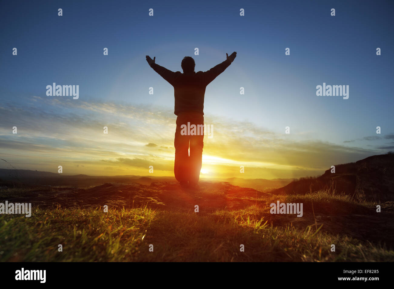 Anbetung und Lobpreis Stockfoto