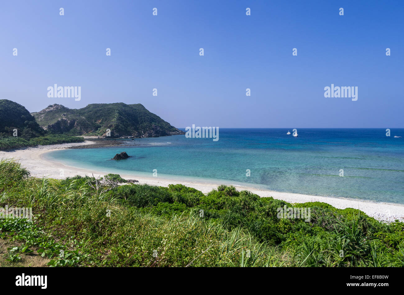 Strand in den Kerama-Shoto-Nationalpark im Südwesten der Insel Tokashiki, Okinawa, Japan Stockfoto