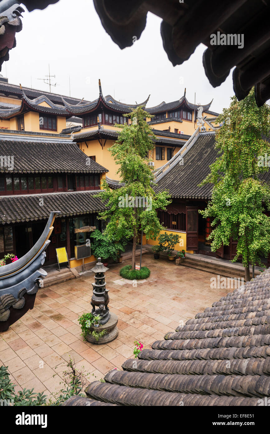 Chen Xiang buddhistischen Klosterhof in der Altstadt von Shanghai, China Stockfoto