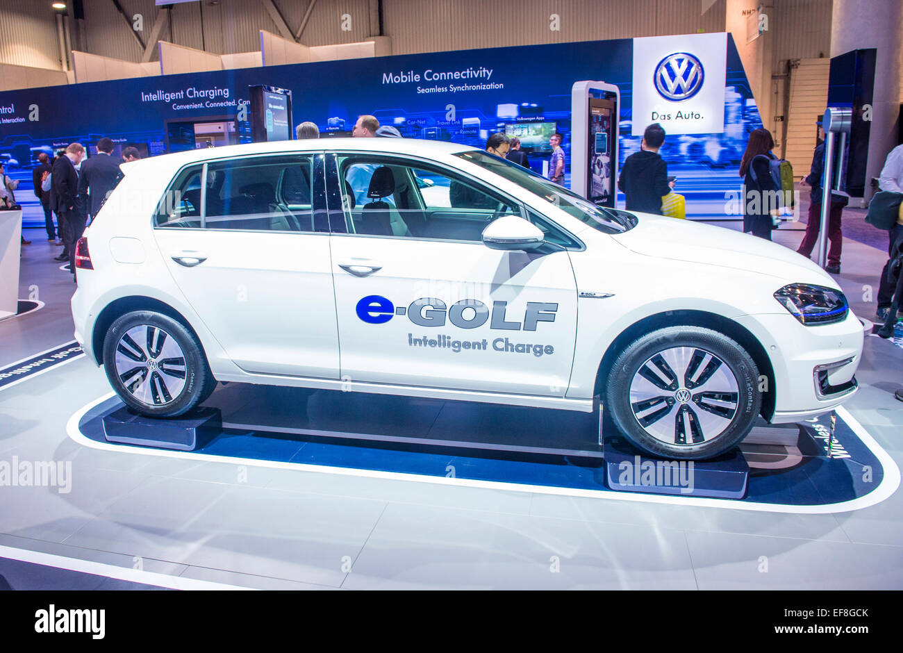 Das Elektroauto von Volkswagen E-Golf auf der CES in Las Vegas Show Stockfoto