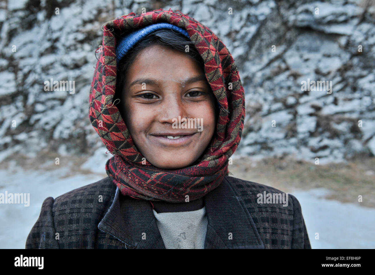Nepali Kind in der Annapurna, Nepal Stockfoto