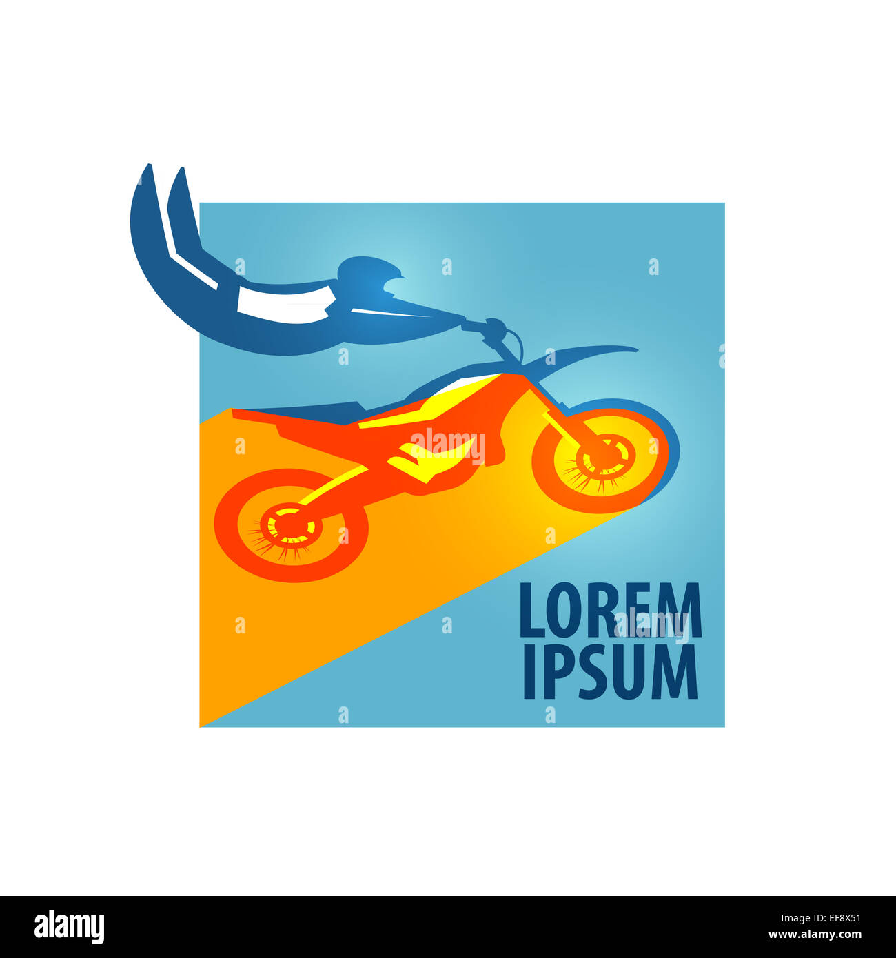 Motocross-Vektor-Logo-Design-Vorlage. Motorrad oder Sport-Symbol. Stockfoto