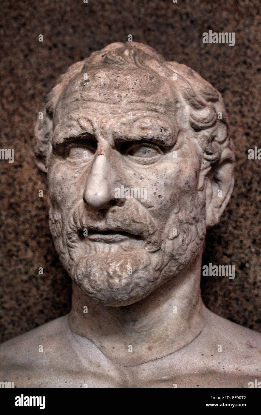Demosthenes 384 – 322 v. Chr. bekannten griechischen Staatsmann und Redner des antiken Athens (1. Jahrhundert n. Chr. Vatican Museum Rom-Italien) Stockfoto