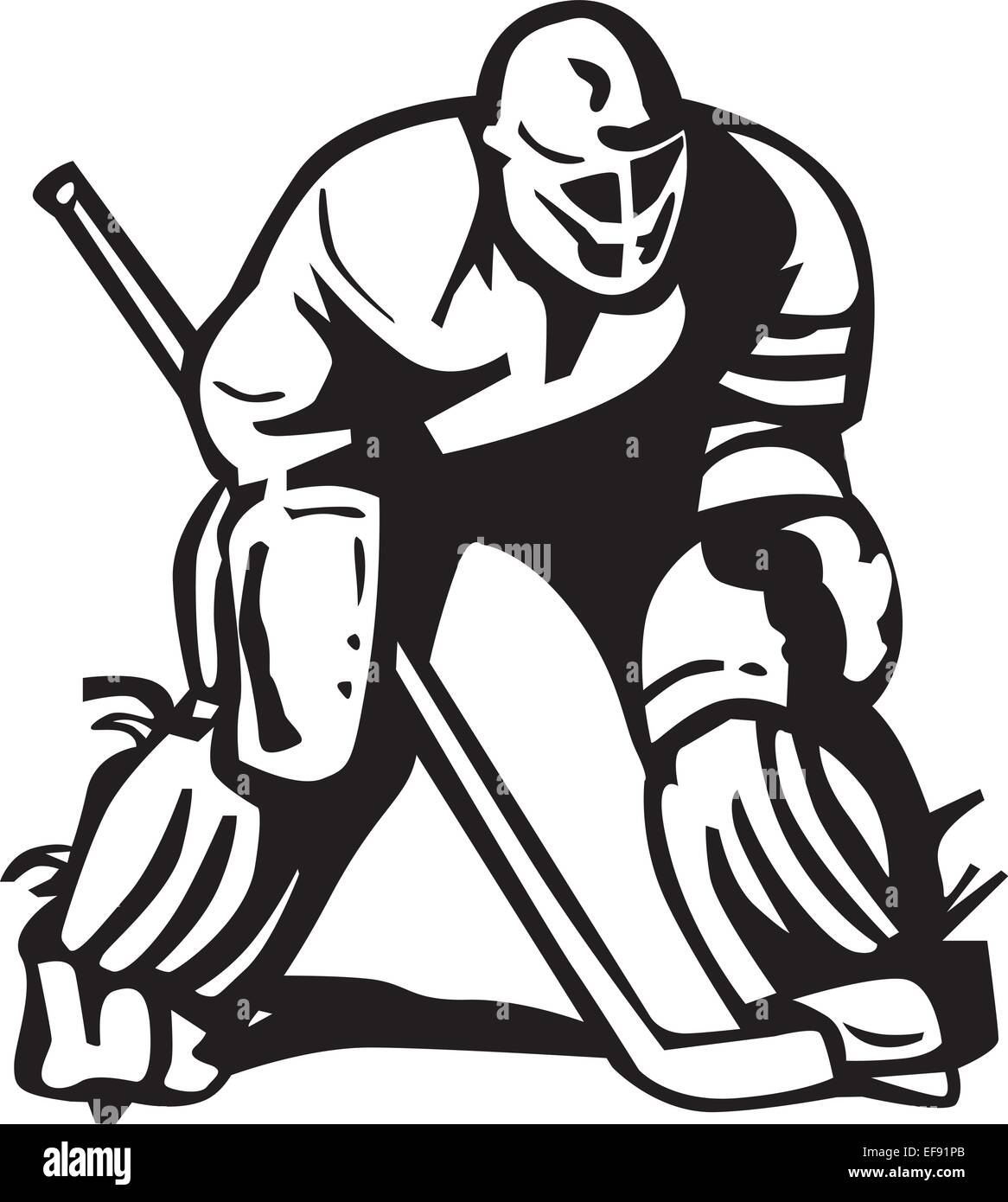 Ein Eishockey-Torwart Stock Vektor