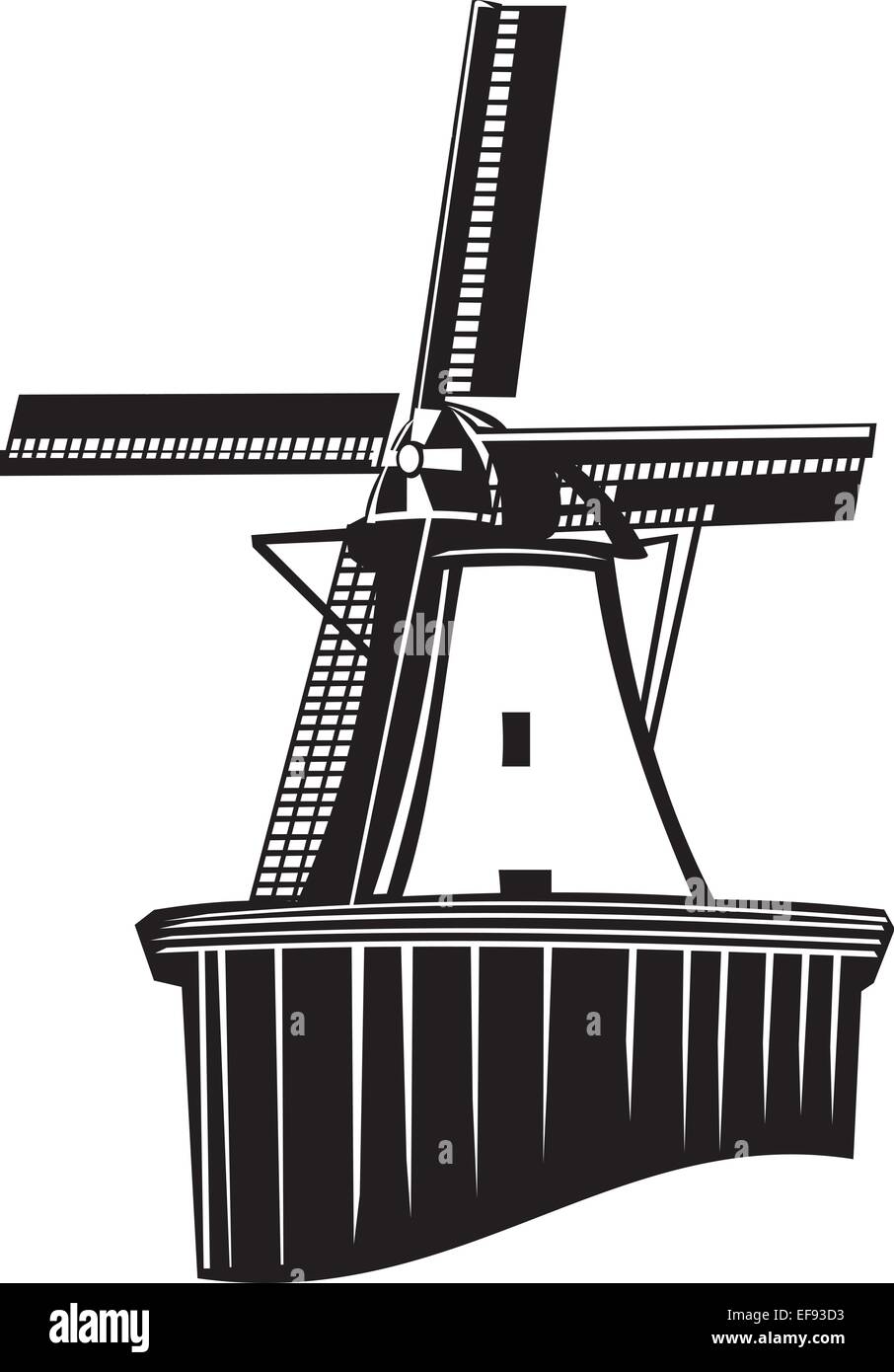 Holländische Windmühle Stock Vektor