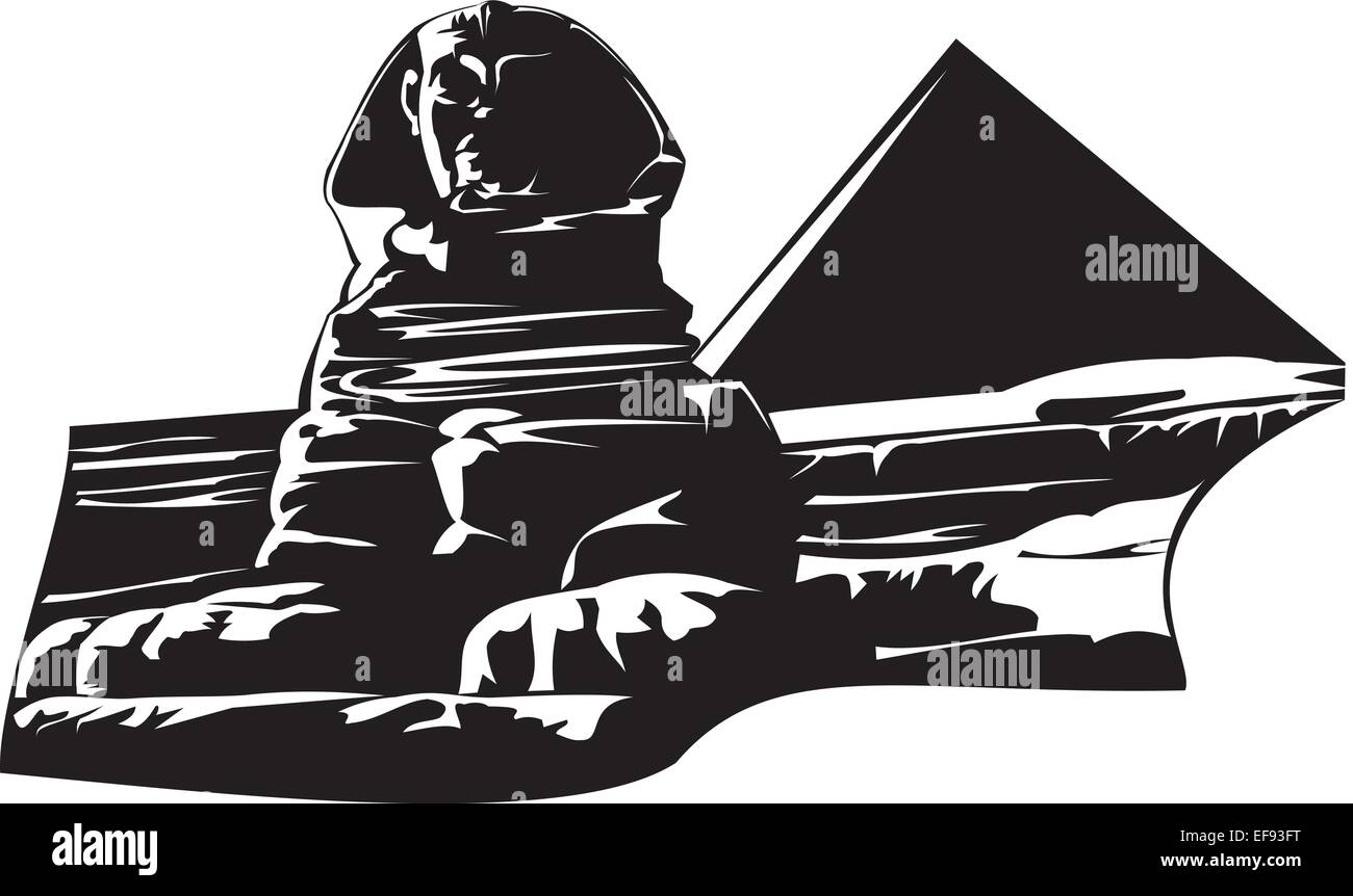 Sphynx und Pyramide Stock Vektor