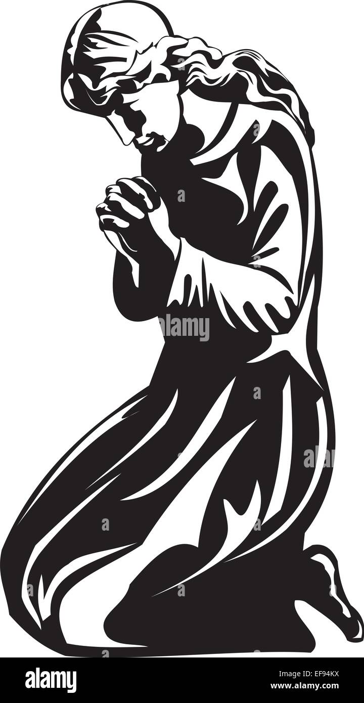 Betende Frau Stock Vektorgrafik Alamy