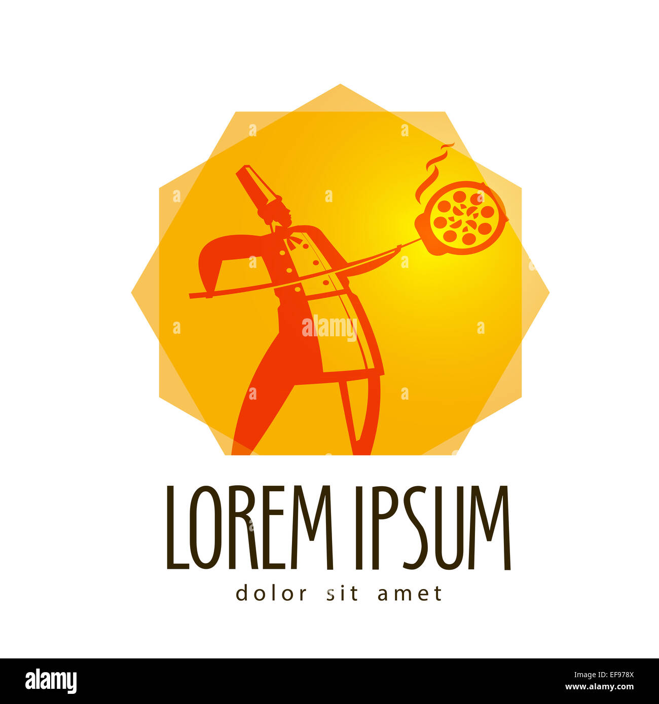 Koch und Essen auf weißem Hintergrund. Vektor-illustration Stockfoto