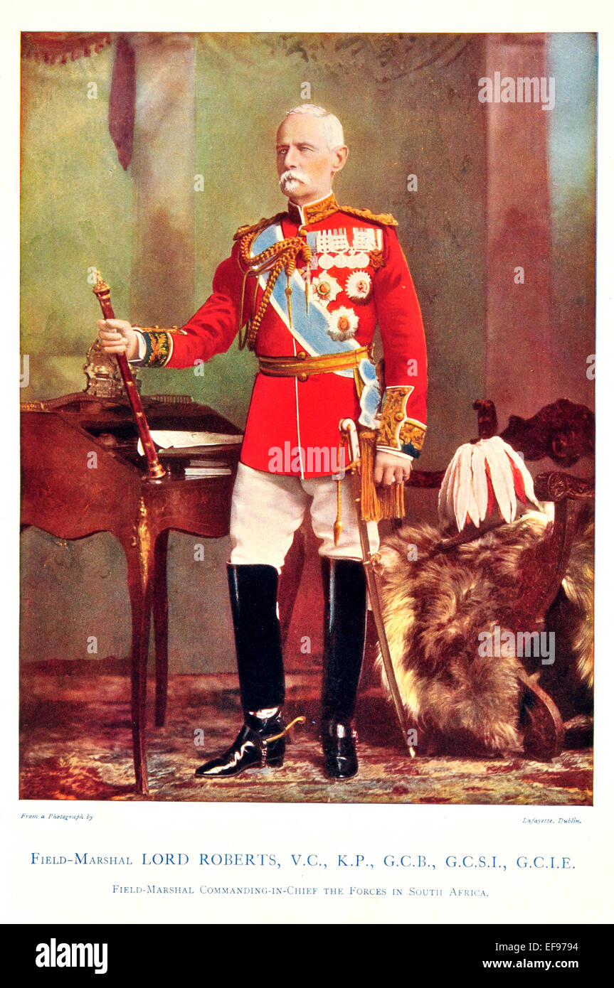 Prominente der Armee 1900 Feldmarschall Lord Roberts V C K P G C B G C S I G C I E Befehlen in Chef zwingt Südafrika Stockfoto