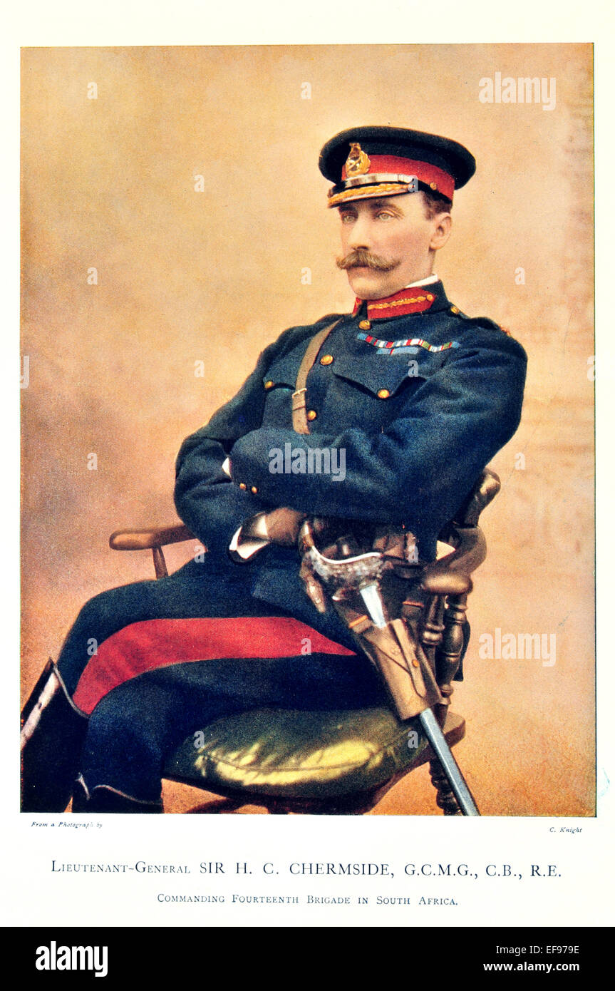 Prominente der Armee 1900 Leutnant General Sir H C Chermside G C M G C B R E Kommandeur 14. Brigade-Südafrika Stockfoto