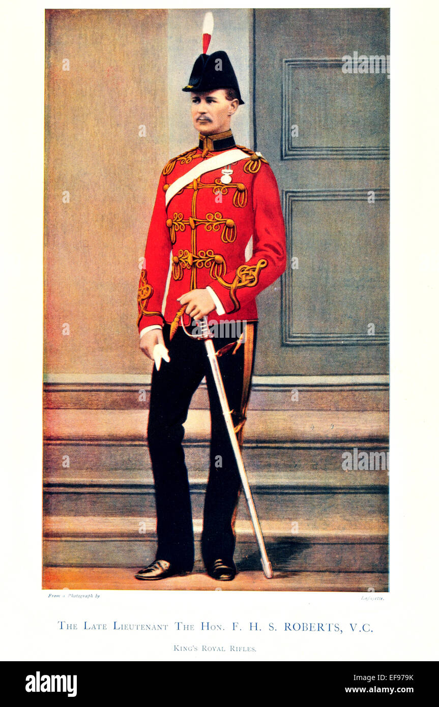 Prominente der Armee 1900 Leutnant Honorable F H S Roberts V C des Königs eigenen Gewehre Stockfoto
