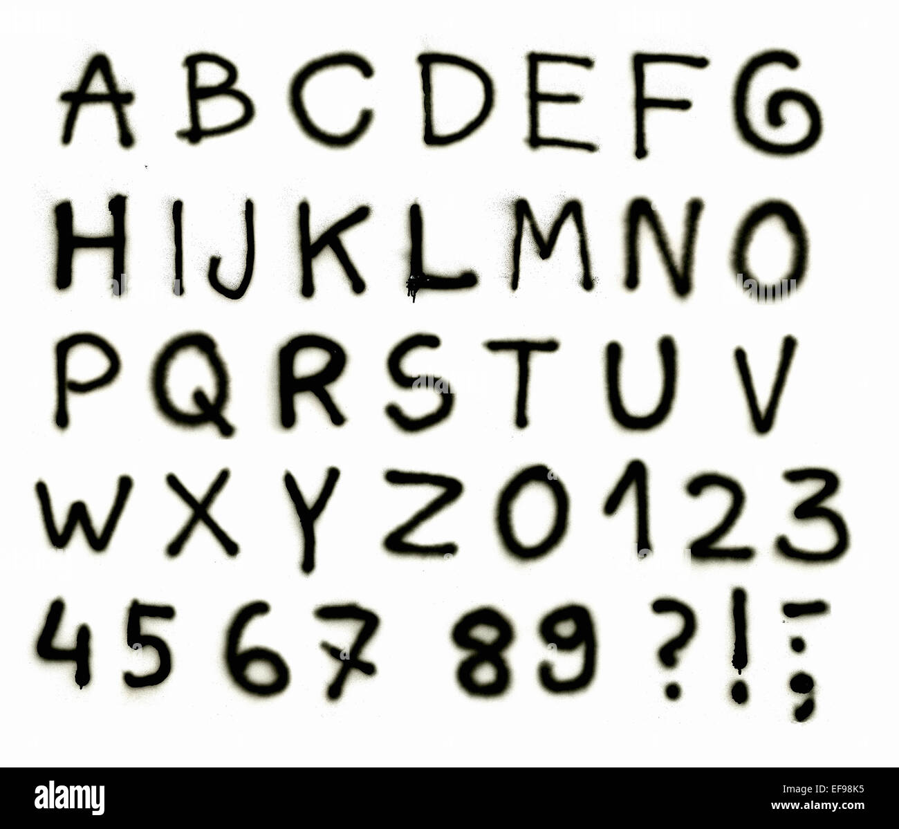 Alphabet Buchstaben. Sprühfarbe abc Stockfoto