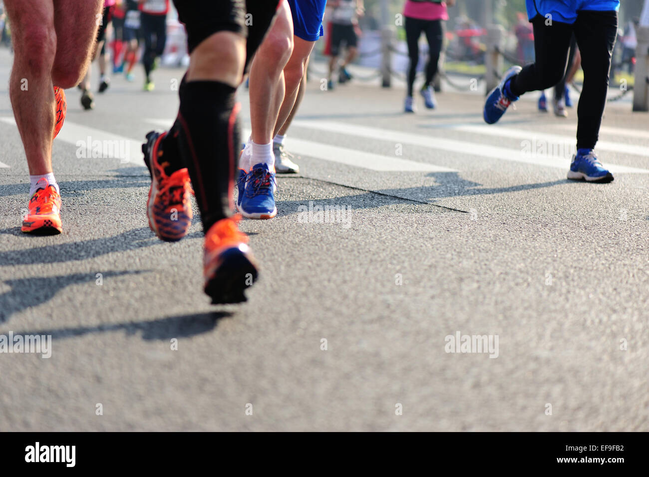 Marathon Läufer Runnning Stadt unterwegs Stockfoto