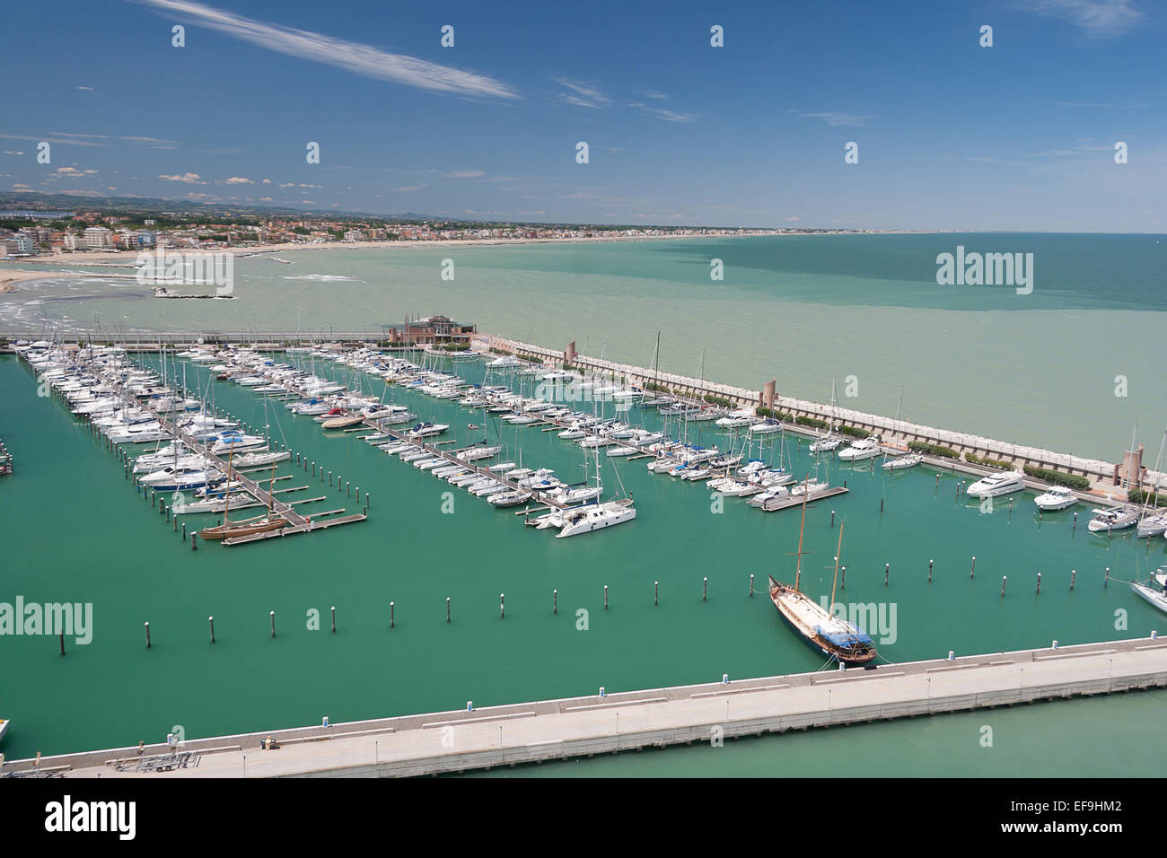 Marina Bay in Rimini, Italien Stockfoto