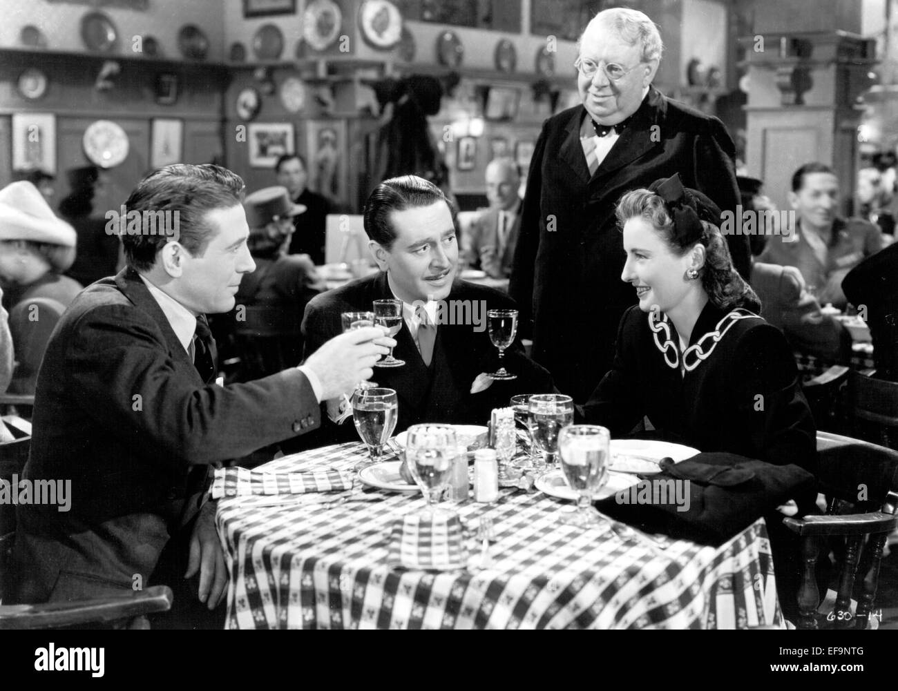 REGINALD GARDINER, S.Z. SAKALL, Barbara Stanwyck, CHRISTMAS IN CONNECTICUT, 1945 Stockfoto