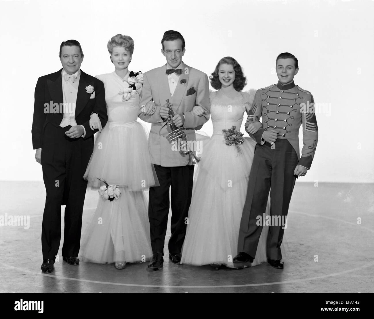 WILLIAM GAXTON, Lucille Ball, Harry James, VIRGINIA WEIDLER, TOMMY DIX, Best Foot Forward, 1943 Stockfoto