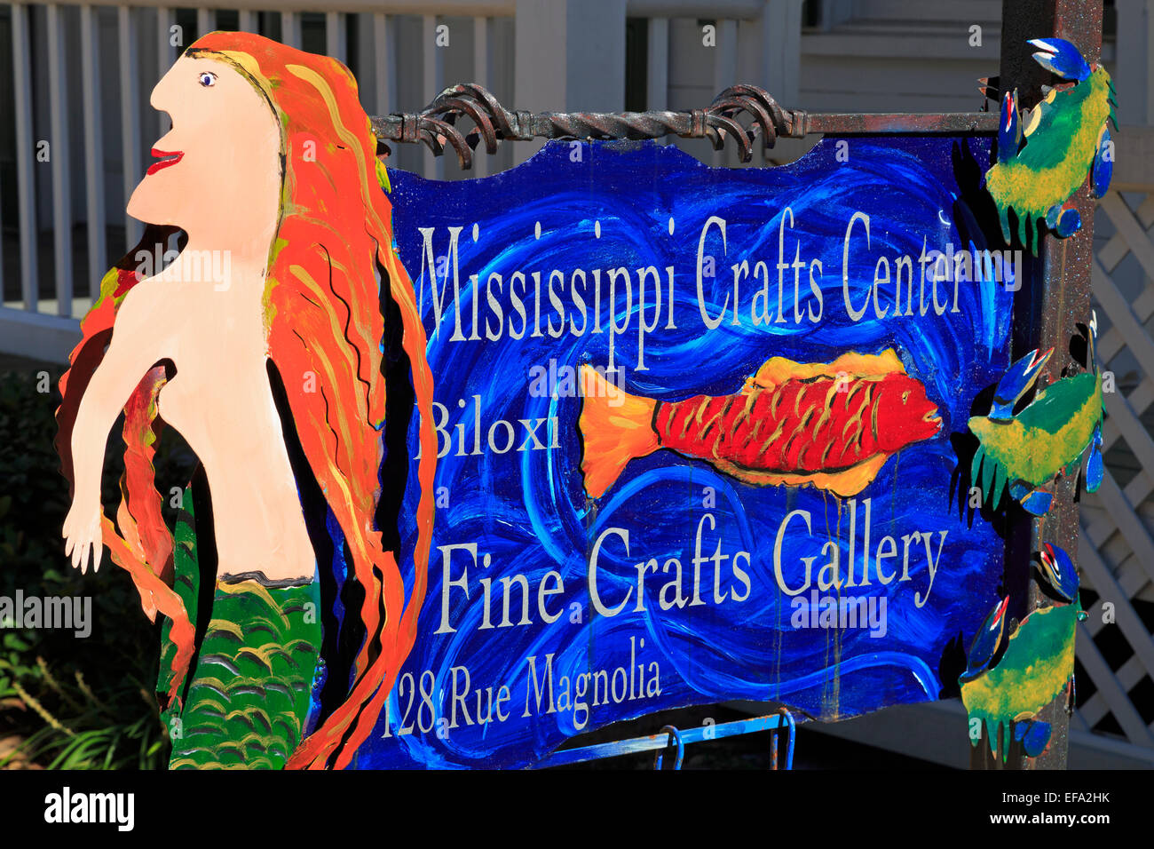 Galerie in der Altstadt Maria Mahoney Walkway, Biloxi, Mississippi, Vereinigte Staaten Stockfoto