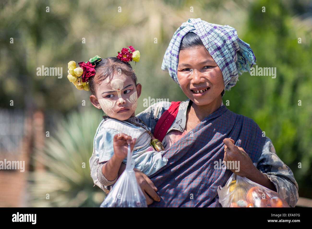 Gesichter von Myanmar Stockfoto