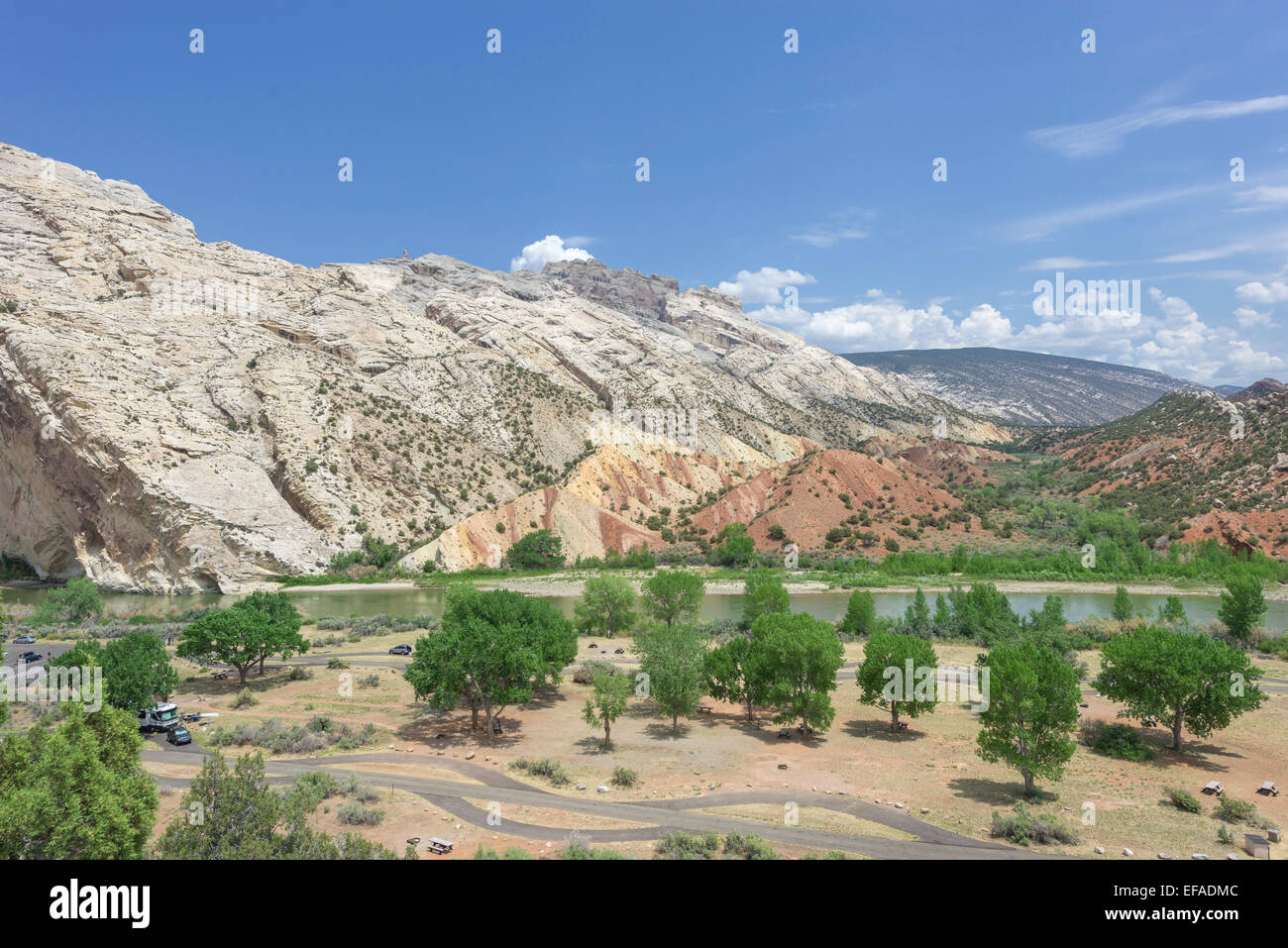 Felsformationen an der Cottonwood wash auf Green River, Dinosaur National Monument, Jensen, Utah, United States Stockfoto
