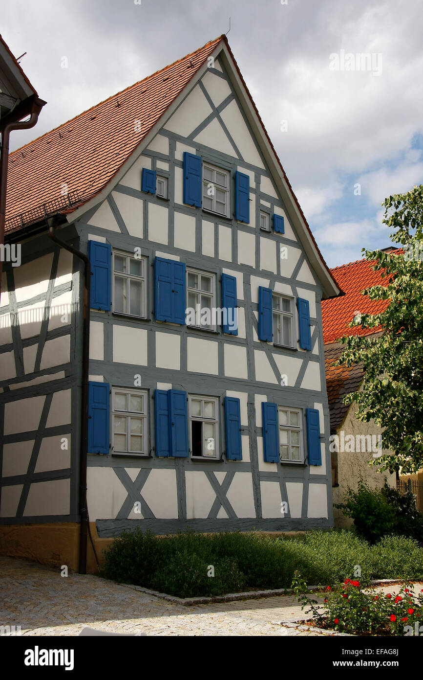 Das Geburtshaus von Levi Strauss in Buttenheim. Er ist der Erfinder der  Blue Jeans. Wie kein anderer verkörpert er den amerikanischen Traum. Loeb  Strauss, dieser Name wurde ursprünglich von ihm, geboren am