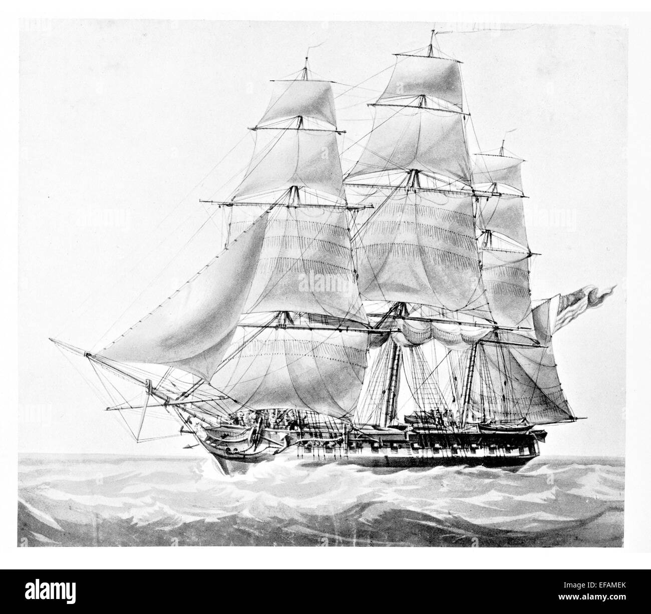 Amerikanische Sloop Hornet Klasse 1813 Stockfoto