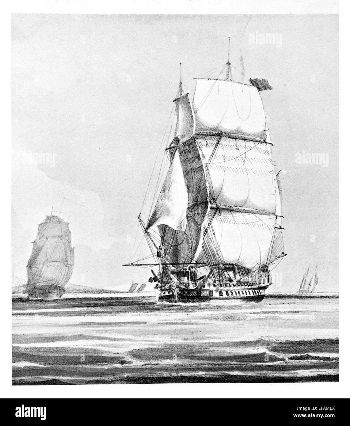 HMS Aboukir 1807 Walcheren Expedition 1809 Ostsee Flaggschiff 1812 Sir T Byam Martin. Verkaufte 1838 Stockfoto