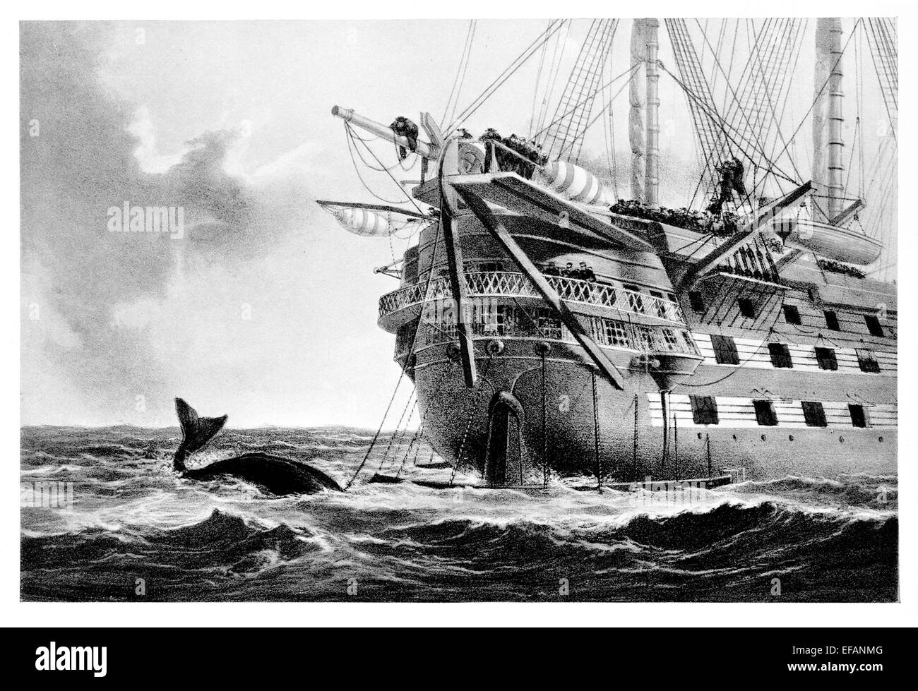 HMS Agamemnon 91 Pistole 1852 erste Line Of Battle Dampfer kämpfte bei Sewastopol dann legte 1. Atlantic Kabel wie im Bild gezeigt Stockfoto