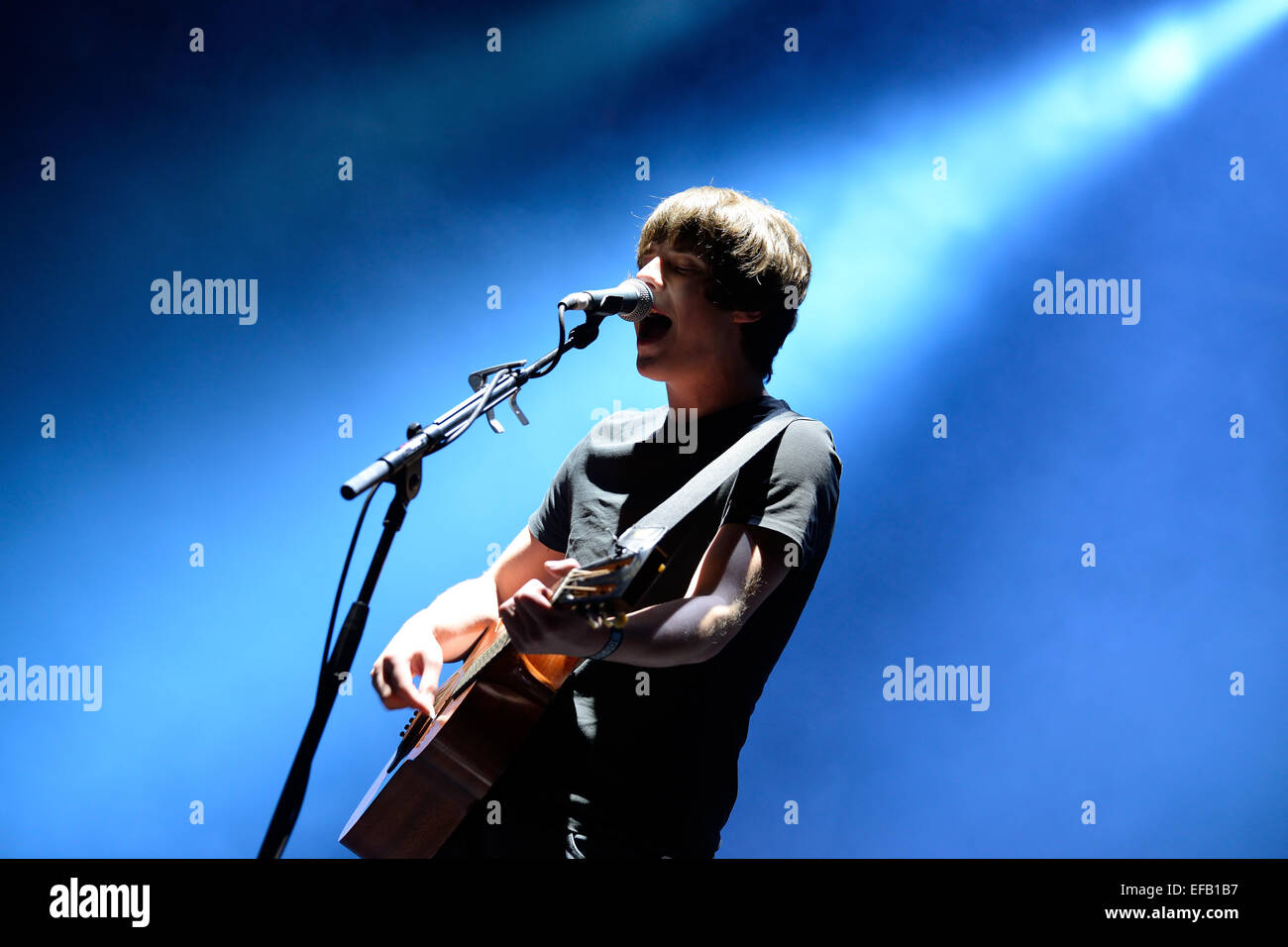 MADRID - SEP 13: Jake Bugg (englischer Musiker, Sänger und Songwriter) Konzert in Dcode Festival. Stockfoto