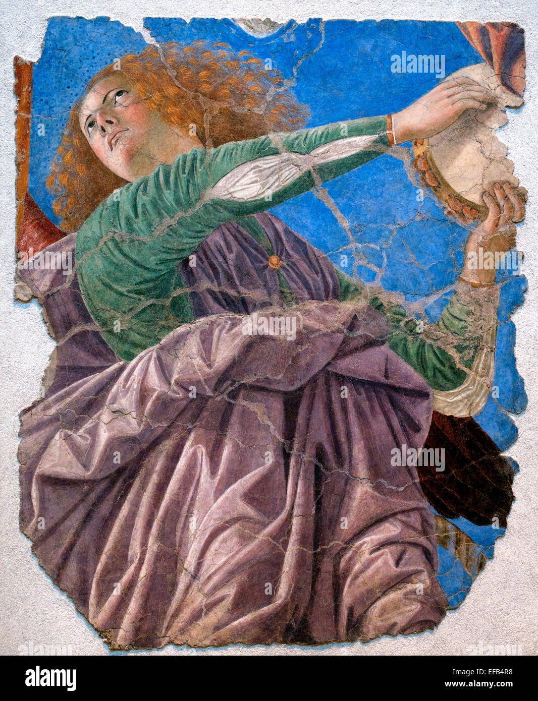 Tamburin spielen Engel Forli, Melozzo da (1438-94) italienische Pinacoteca Vatican Museum Rom Italien Stockfoto