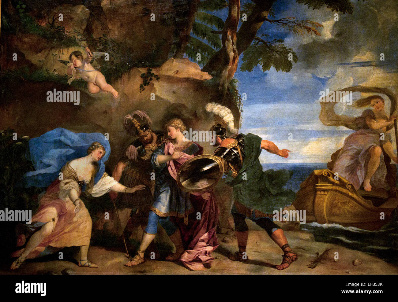 Rinaldo verlässt Armida 1666 Giovanni Bonatti 1635-1681 Pinacoteca Vatican Museum Rom Italien Stockfoto
