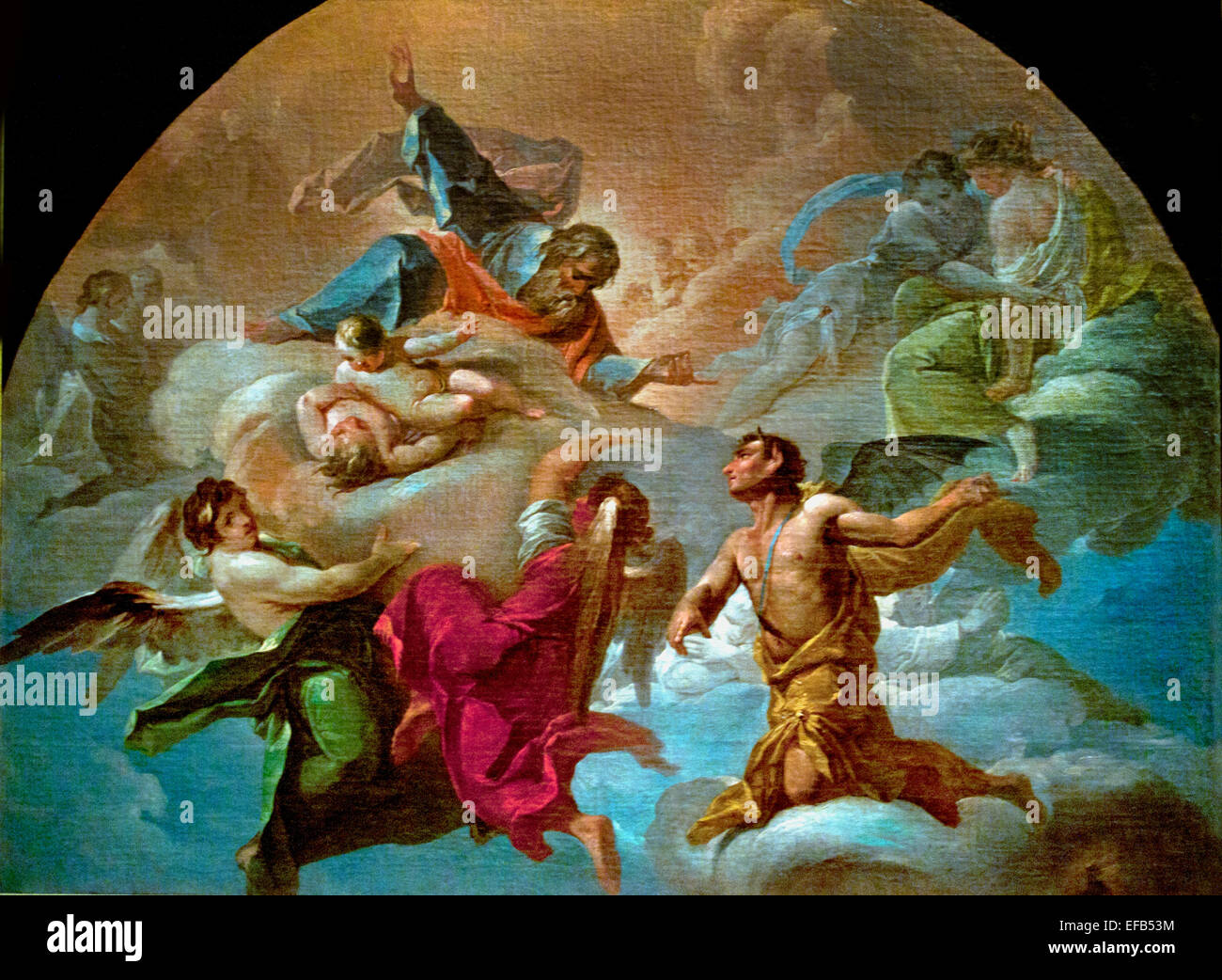Satan vor Gott 1750 Giaquinto Corrado (1690-1765) Pinakothek Vatikan Museum Rom Italien Stockfoto